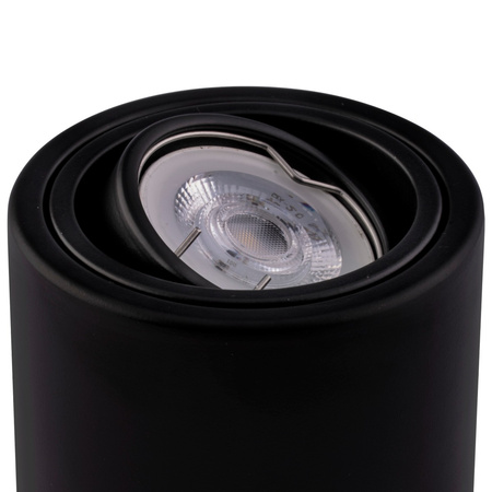 Oprawa Natynkowa HALOGENOWA Aluminiowa Czarna SPOT TUBA 10cm do LED GU10 Bellalux
