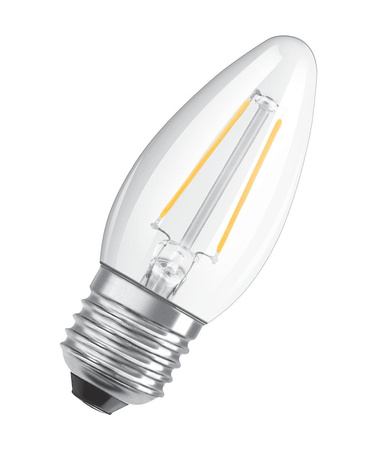 Żarówka LED B35 E27 4.8W = 40W 470lm 2700K Ciepła Biała FILAMENT ŚCIEMNIALNA LEDVANCE