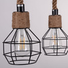 Lampa Wisząca Sufitowa ROPE ALEGRA 4x E27 Żyrandol Loft Stal + Sznur Czarna GOLDLUX (Polux)