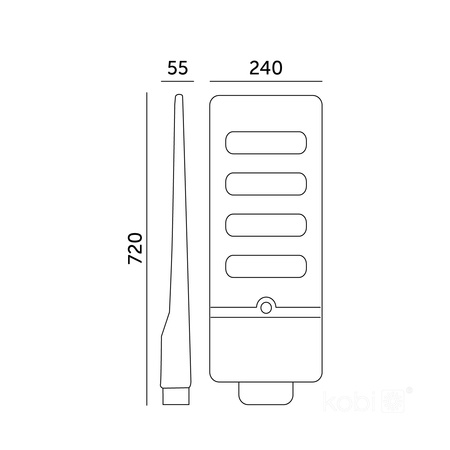 Lampa Uliczna Solarna LED Przemysłowa Oprawa Drogowa 11W 1100lm 6500K Zimna z Czujnikiem Ruchu i Zmierzchu IP54 Czarna Urbi Kobi