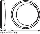 Plafon LED lampa sufitowa czarna ORBIS Moon 32W 3300lm ciepła-zimna 48cm SMART+ WiFi LEDVANCE