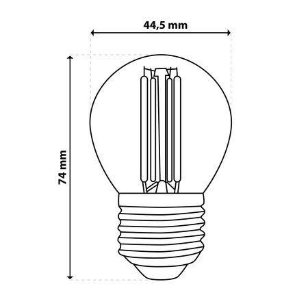 6x Żarówka LED E27 Kulka P45 4W = 40W 470lm 3000K Ciepła 360° FILAMENT LUMILED
