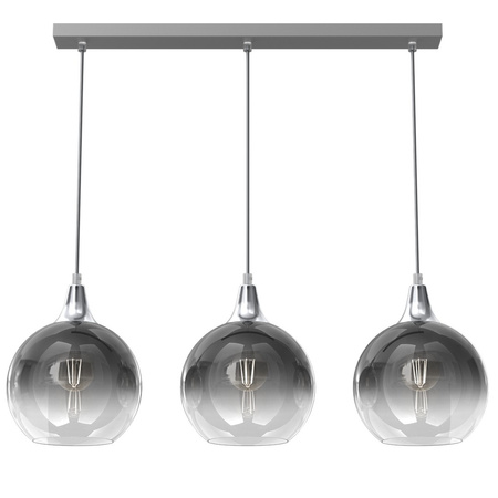 Lampa Wisząca Sufitowa MONTE Srebrna 3xE27 Listwa Milagro