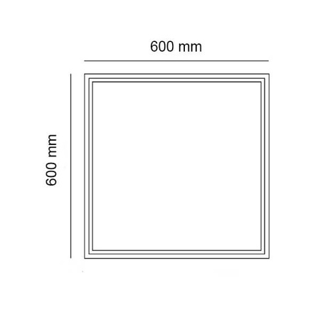 Ramka Natynkowa do Panelu LED 60 x 60 cm Czarna ECOLIGHT