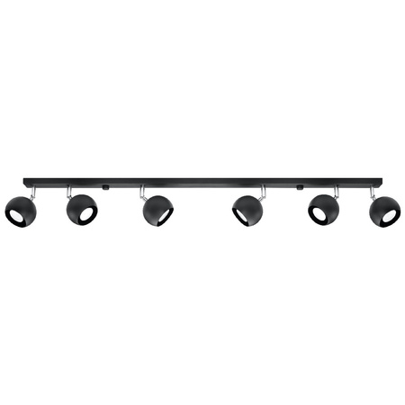 Lampa Sufitowa Oprawa Natynkowa Reflektor 6x GU10 Ruchoma Minimalistyczna Kulista Czarna Nowoczesna Oculare Sollux