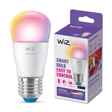 Żarówka LED E27 P45 4,9W = 40W 2200-6500K + RGB SMART WiFi WiZ