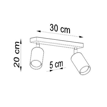 Lampa Sufitowa Oprawa Natynkowa SPOT TUBA Reflektor 2x GU10 Tubularna Brązowa Skandynawska Berg Sollux