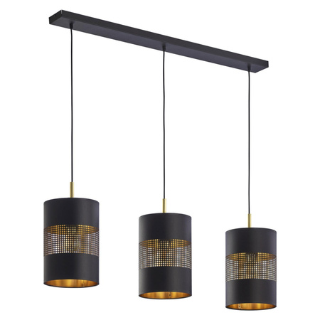 Lampa Wisząca Sufitowa BOGART BLACK Żyrandol Czarno-Złota Nowoczesna 3xE27 3215 TK Lighting