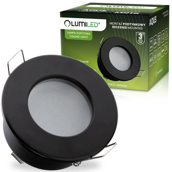 Oprawa Halogenowa Podtynkowa Wpuszczana LED MR16 Okrągła Czarna AQUS Lumiled