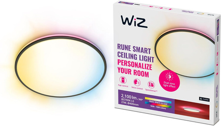 Plafon LED Lampa Sufitowa Natynkowa 21W BIAŁY + RGB Czarny SMART WiFi WiZ