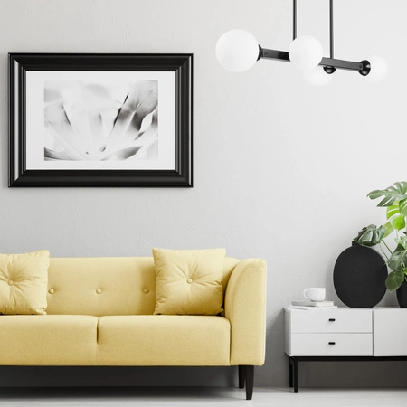 Lampa Sufitowa ASTRO 4xG9 Szklane Klosze Kule Czarna LM-4.161 Lamkur