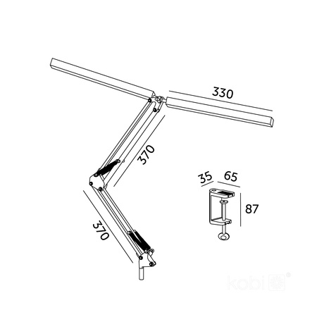Lampka Biurkowa Stołowa LED 28W 1400lm CCT 120° Czarna Tenuix Kobi