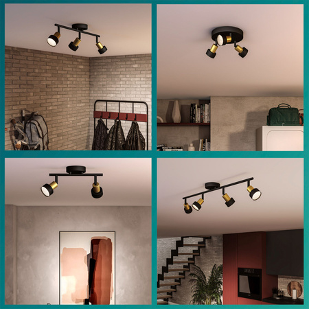 Lampa Ścienna Kinkiet GU10 Czarna-Miedziana Conduit Philips