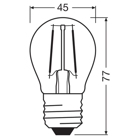 Żarówka LED P45 Kulka E27 4W = 40W 470lm 4000K Neutralna 300° Retrofit Filament CLASSIC Osram