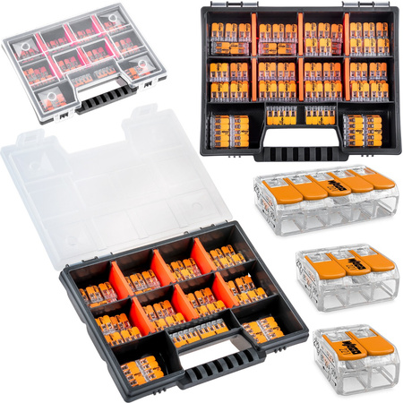 Szybkozłączki Złączki Instalacyjne WAGO Zestaw 60 sztuk - 25x 221 2x4mm + 25x 3x4mm + 10x 5x4mm