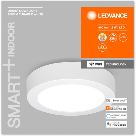 Plafon LED Lampa Sufitowa ORBIS DOWNLIGHT 12W 900lm CCT 20cm SMART+ WIFI LEDVANCE