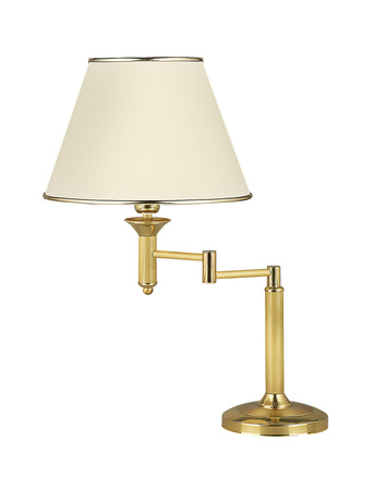 Lampa Stołowa CLASSIC E27 Biurkowa Nocna 53cm Abażur Klasyczna Ecru Złota Jupiter