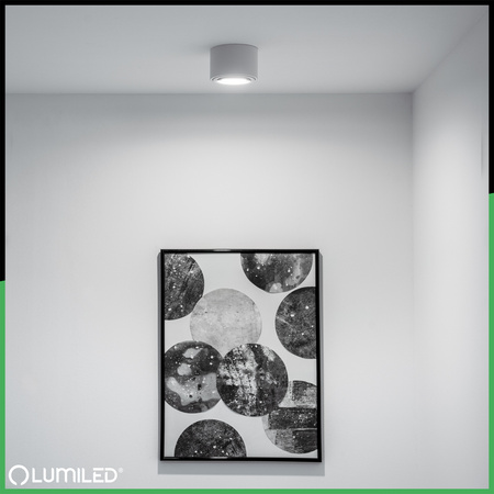 Oprawa Natynkowa HALOGENOWA Tuba Spot Ruchoma Okrągła Biała 50mm + Wkład LED 5W 3000K AMAT-S LUMILED