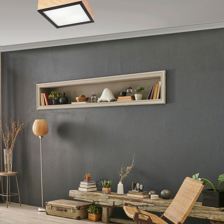 Plafon LED Lampa Sufitowa SANTIAGO 2xE27 Kwadratowa Drewniana LD-PD-9.4 Lamkur