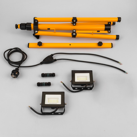 Naświetlacz LED ZUNA2 Halogen Lampa 2x 20W 6500K na Statywie + Przewód + Złącze Hermetyczne LUMILED