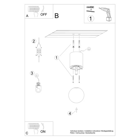 Lampa Sufitowa SPOT TUBA G9 Kulka Geometryczna Brązowa Nowoczesna Boomo Sollux