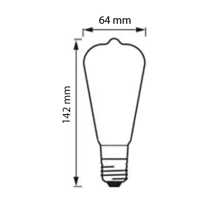 Żarówka LED E27 ST64 6W = 50W 650lm 2200K Ciepła 360° Filament dymiona
