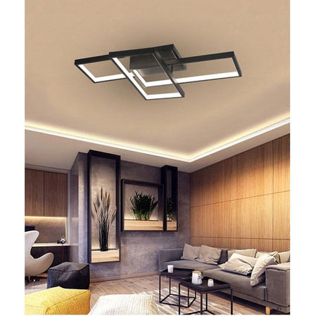 Lampa Sufitowa Żyrandol LED 72W CCT GALAXIS ORION Czarny + Pilot Sterujący