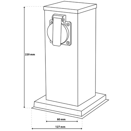 Słupek Ogrodowy IBERI Zewnętrzny Stojący 230V 22cm 2x Gniazdo Sieciowe LUMILED