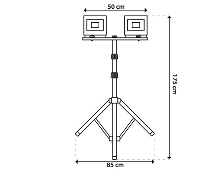 Naświetlacz LED ZUNA2 Halogen Lampa 2x 30W 6500K na Statywie + Przewód + Złącze Hermetyczne LUMILED