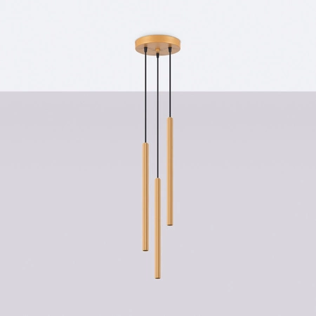 Lampa Sufitowa Wisząca Zwis 3x G9 Tubularna Złota Nowoczesna Arche Sollux