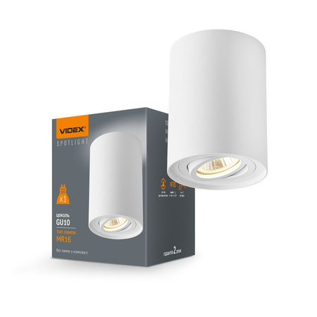 Oprawa Natynkowa HALOGENOWA SPOT Lampa Sufitowa 1x GU10 Ruchoma Biała Videx