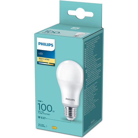 Żarówka LED E27 A60 13W = 100W 1521lm 2700K Ciepła 180° Essential Philips