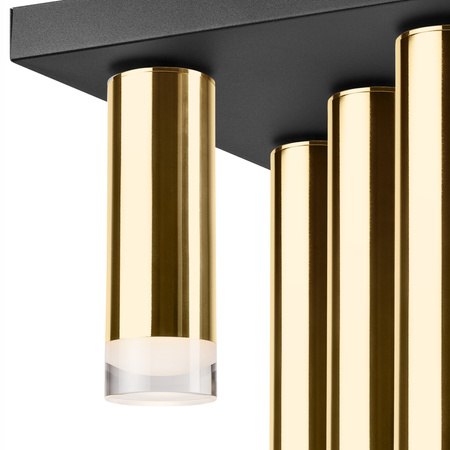 Lampa Sufitowa DIEGO 5xE27 Czarna Złota LM-5.124/A Lamkur