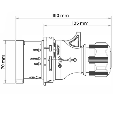 Wtyczka Stała Siłowa 32A 400V 5P IP44 Hermetyczna