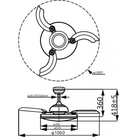 Lampa Sufitowa LED Plafon z Wentylatorem ATLAS 28W + 35W CCT + Pilot Satyna PHILIPS