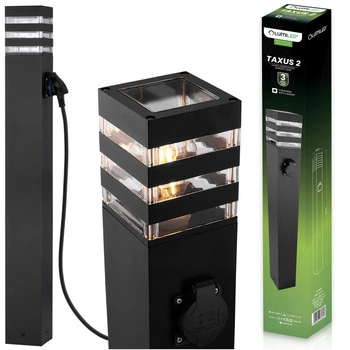 Lampa Ogrodowa Słupek Zewnętrzny Stojący E27 LED z Gniazdem TAXUS 2 80cm LUMILED