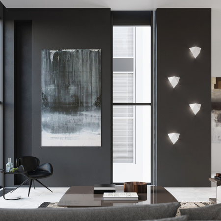 Lampa Ścienna Kinkiet 2x G9 Wielokątny Biała Nowoczesna Solido Sollux