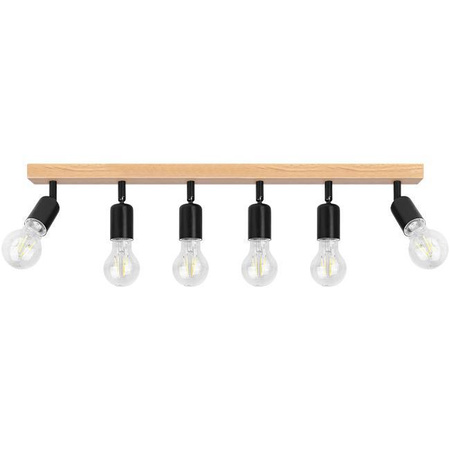 Lampa Sufitowa Spot Tuba Reflektor Oprawa Halogenowa 6x E27 Ruchomy Czarny Brązowy Eos Masterled