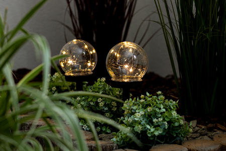 Lampa Solarna LED Ogrodowa Wbijana Ozdobna Kula 3000K IP44 10cm