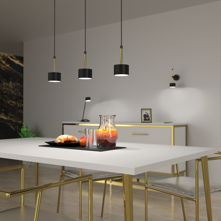 Lampa Wisząca Sufitowa ARENA Czarna Złota 3xGX53 Listwa Milagro