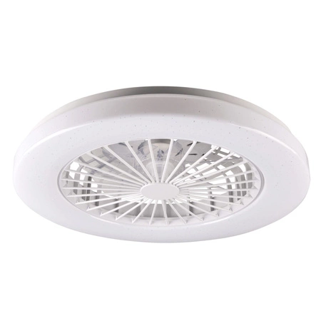 Plafon LED Oprawa Sufitowa Z Wentylatorem 48W 5300lm CCT 120° Biała Ściemnialna Libya Sanico Goldlux