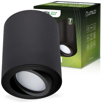 Oprawa Natynkowa HALOGENOWA Spot Tuba Ruchoma GU10 Okrągła Czarna 84mm AMAT-M LUMILED