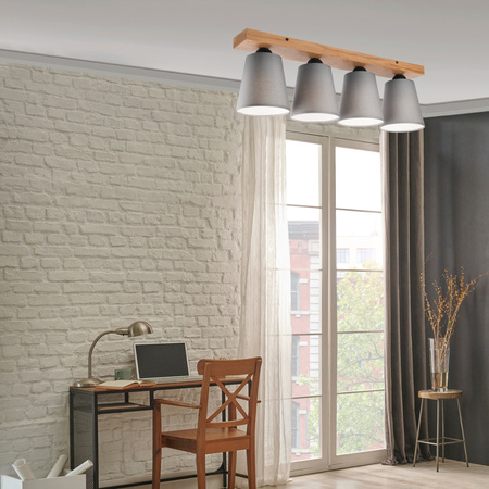 Lampa Sufitowa LULA 4xE27 Szara Dębowa LM-4.200 Lamkur