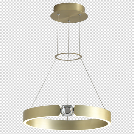 Lampa wisząca SIRIUS 26W Trójwymiarowa Złoty Pierścień ML6186 Milagro Metal + Tworzywo sztuczne+ Kryształ