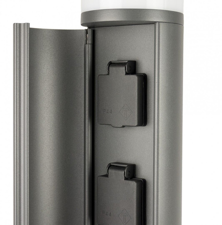 Lampa Ogrodowa Zewnętrzna Stojąca SŁUPEK Elborn EL3113 G9 46,5cm + 2x Gniazdo zasilające Su-Ma