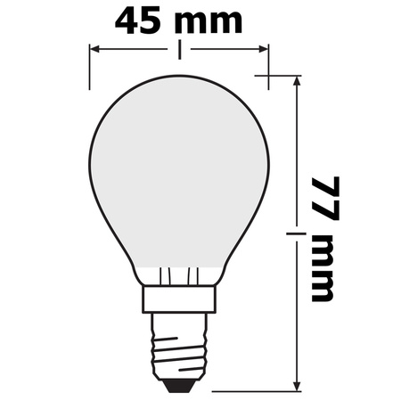 Żarówka LED P45 Kulka E27 4W = 40W 470lm 6500K Zimna 300° Retrofit Filament CLASSIC Osram