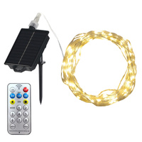 Girlanda Solarna LED Zewnętrzna Ogrodowa Łańcuch 3000K Ciepła z Czujnikiem Zmierzchu IP44 Sanico Goldlux