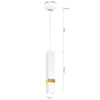 Lampa wisząca Tuba Zwis VIDAR Biały + złoty 1x GU10 Milagro Metal Styl nowoczesny