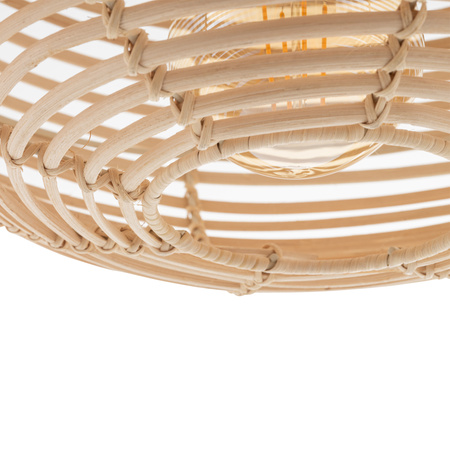 Lampa Sufitowa Wisząca E27 Biała Skandynawska RATTAN S 11153 Nowodvorski
