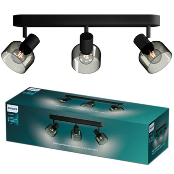 Lampa Sufitowa Reflektor 3x E14 Czarna Sleet Philips